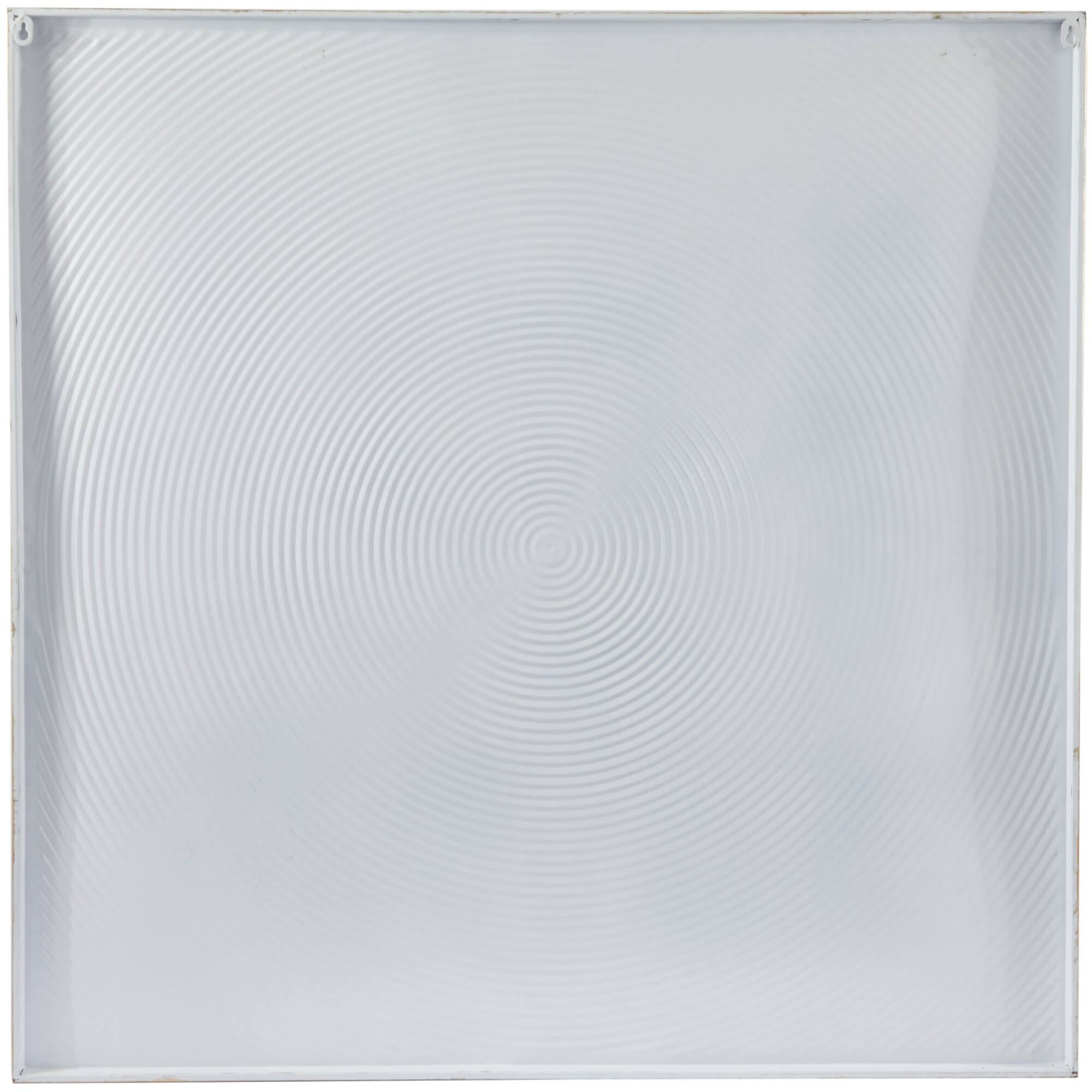 White Metal Spiral Starburst Framed Wall Art with Gold Frame 40" x 1" x 40"